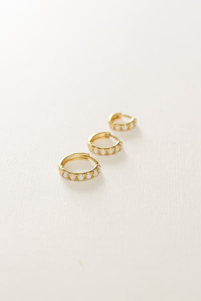 Micro Opal Hoop Earring