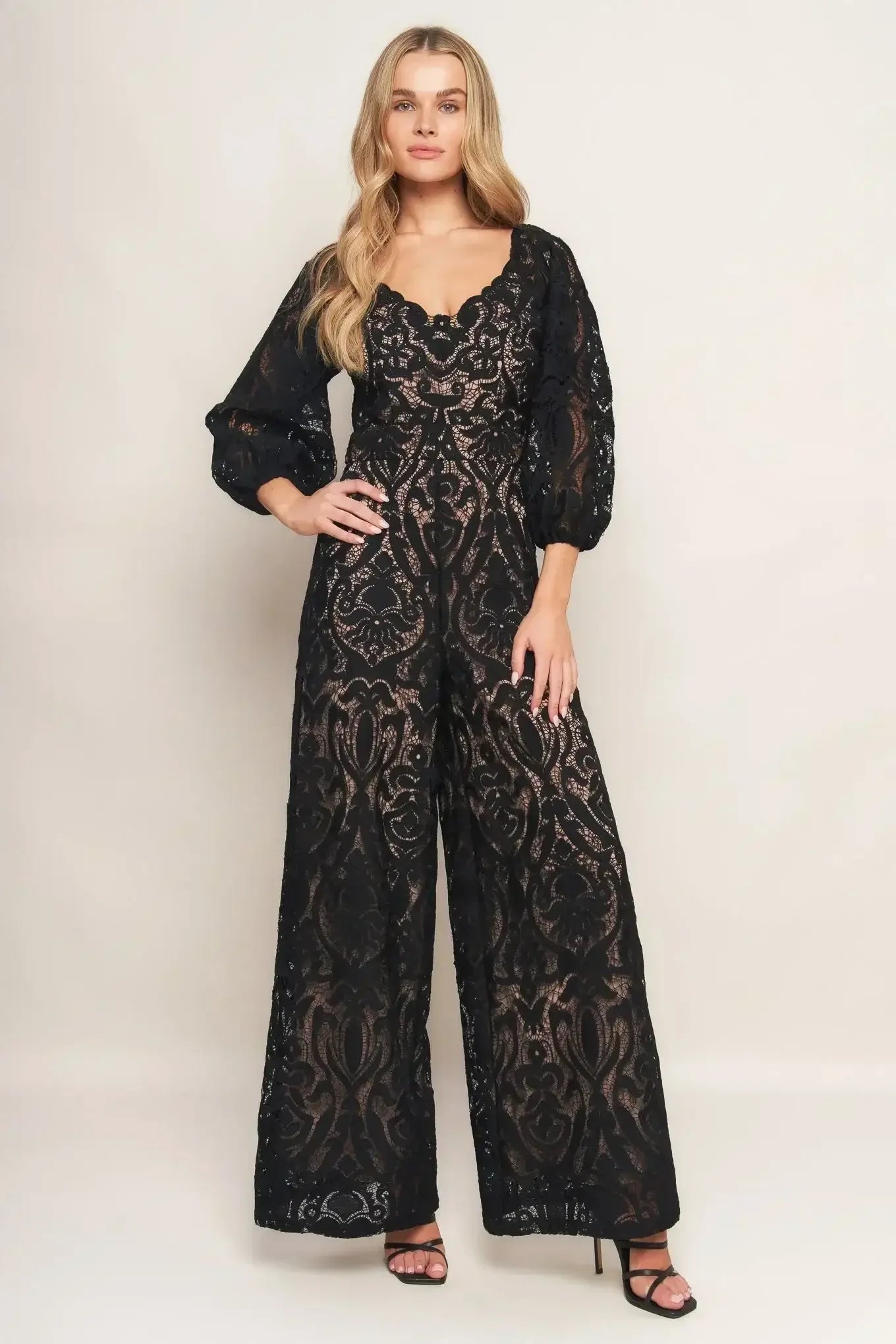 TERRAN BLACK LACE JUMPSUIT