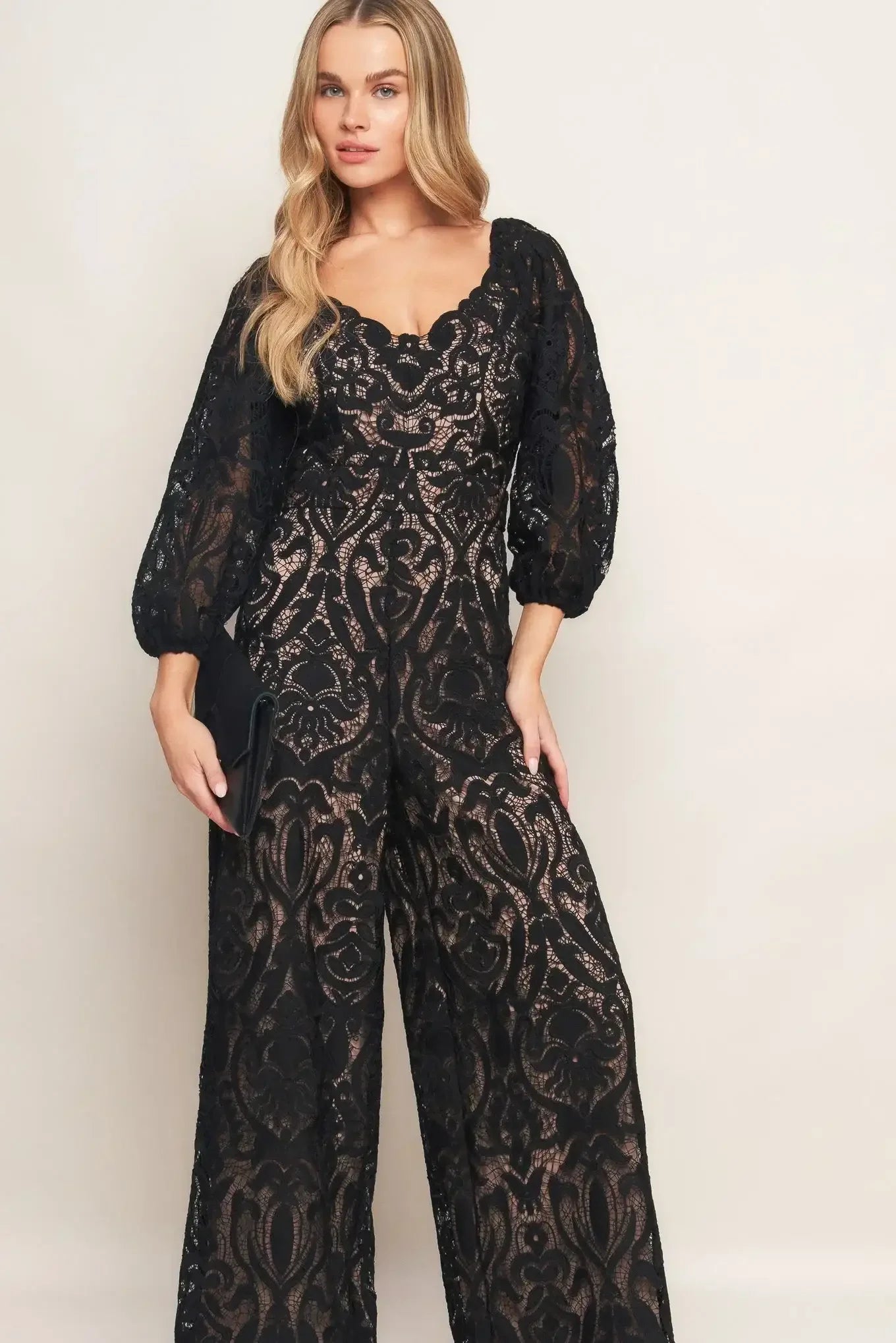 TERRAN BLACK LACE JUMPSUIT