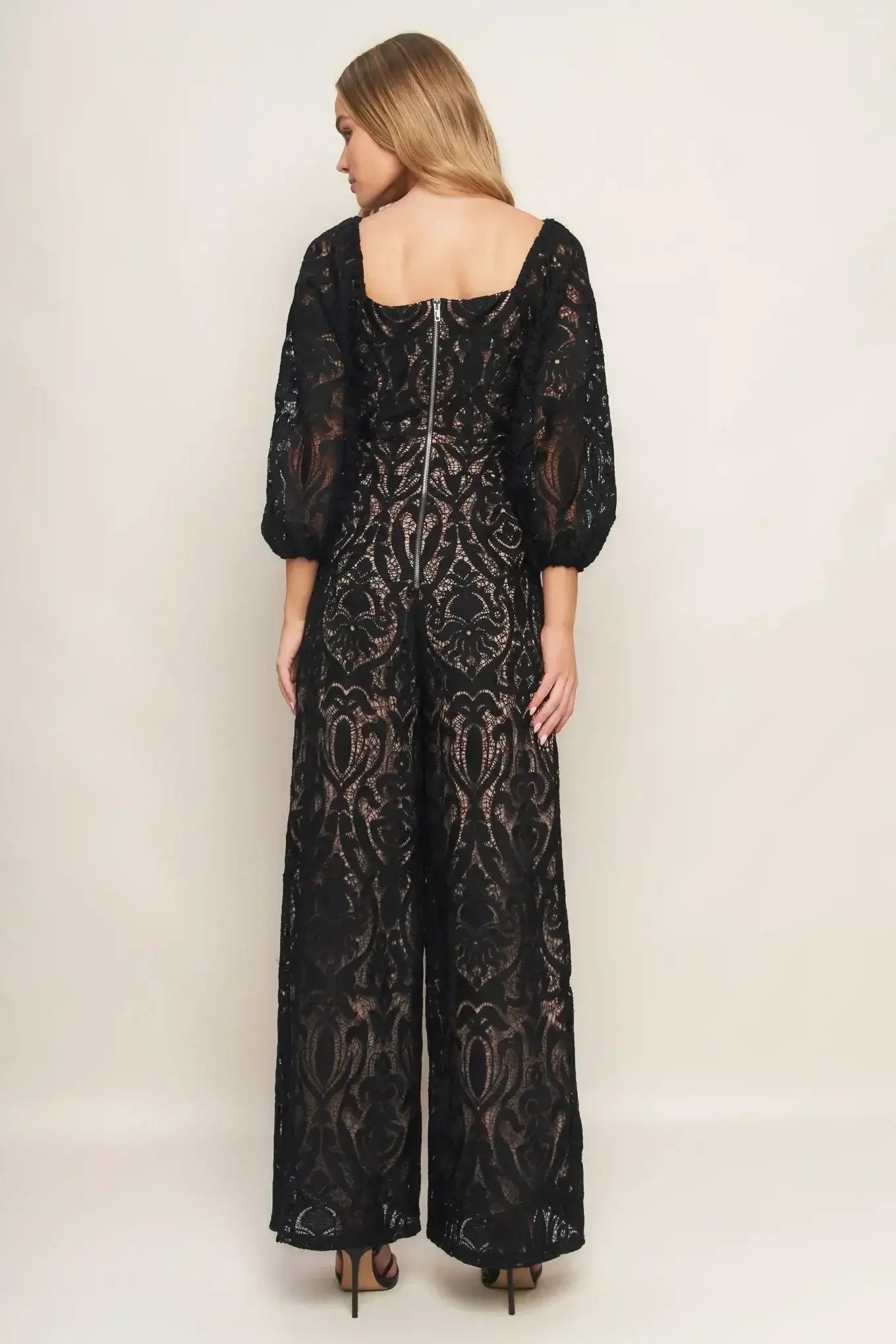 TERRAN BLACK LACE JUMPSUIT