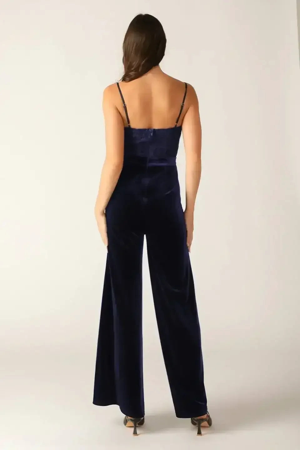 VIVIANA JUMPSUIT - NAVY LACE & VELVET - FINAL SALE