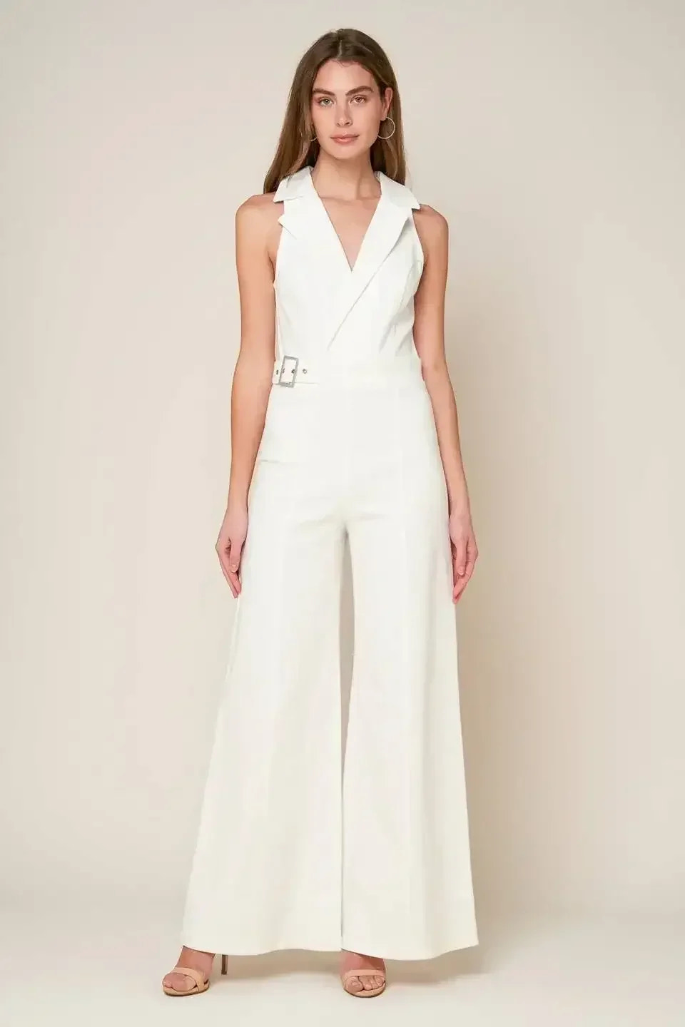 SHOPPING AROUND - WHITE - WIDE LEG JUMPSUIT