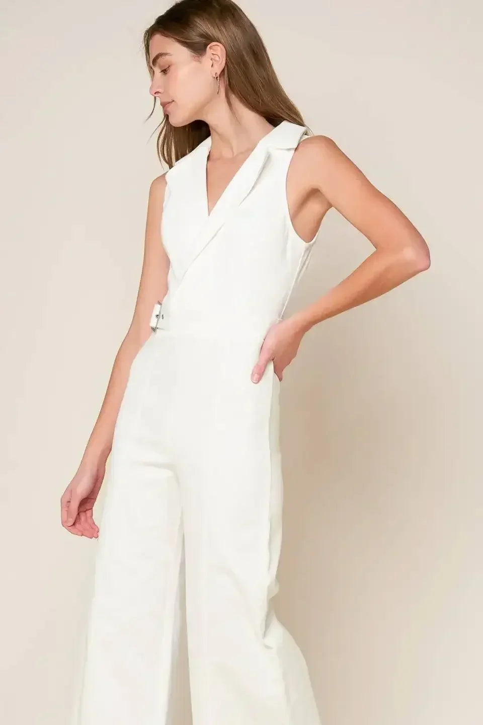 SHOPPING AROUND - WHITE - WIDE LEG JUMPSUIT