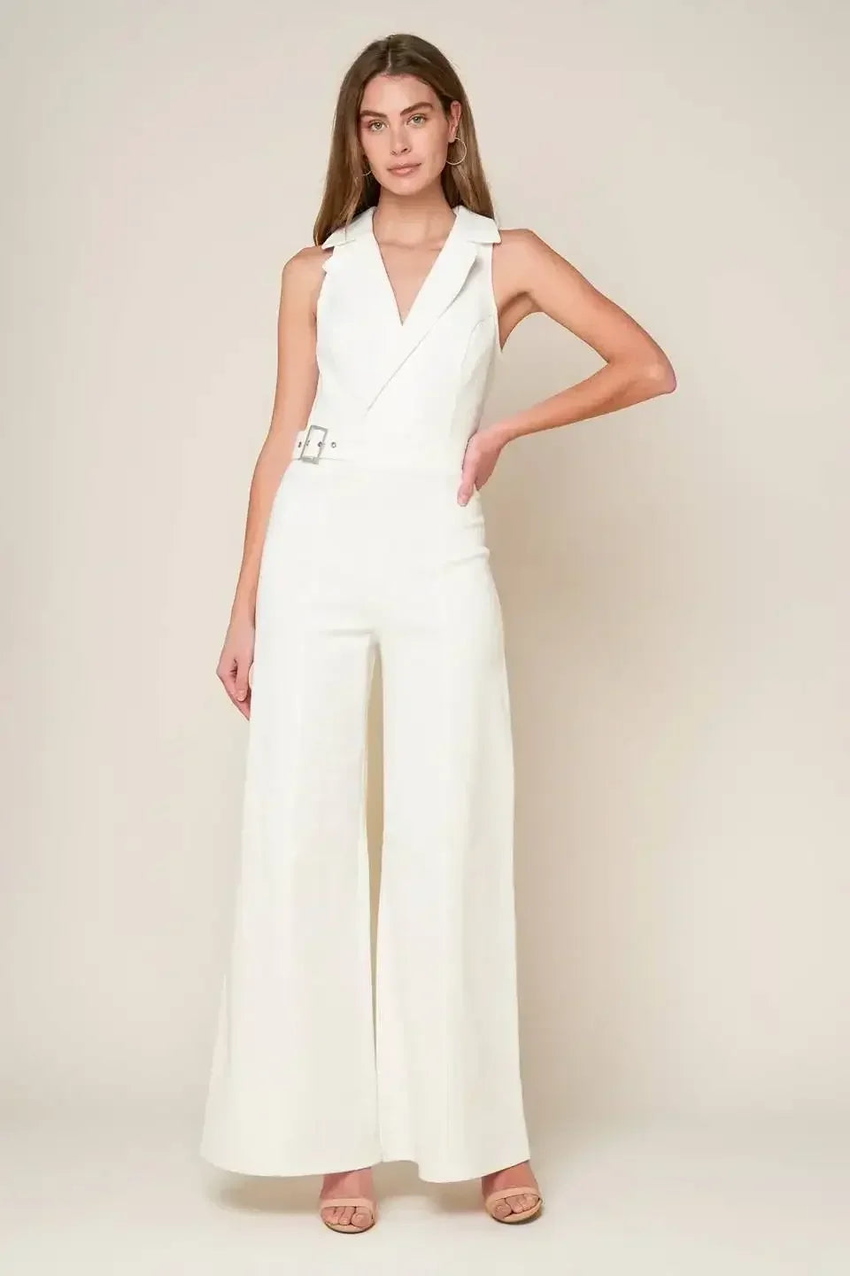SHOPPING AROUND - WHITE - WIDE LEG JUMPSUIT