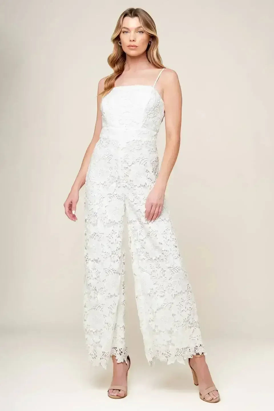 FOREVER YOURS - WHITE LACE BRIDAL JUMPSUIT - FINAL SALE