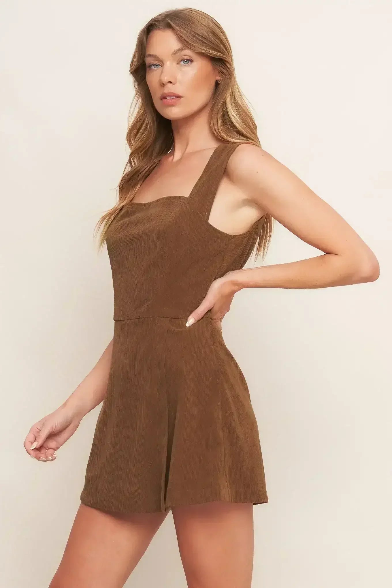 BROWN CORDUROY ROMPER - FINAL SALE