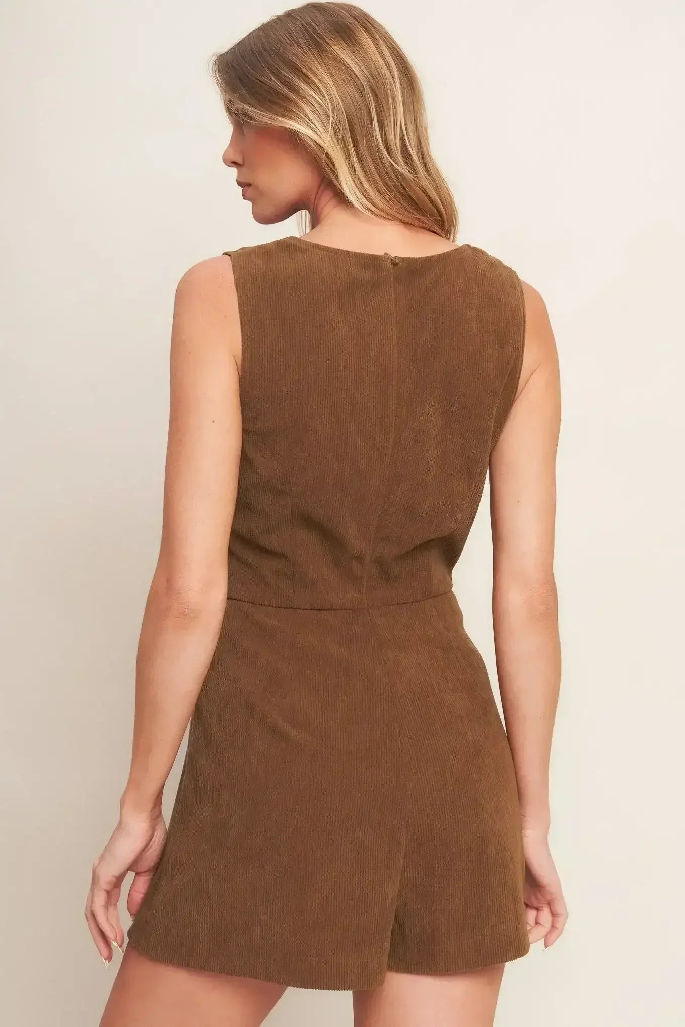 BROWN CORDUROY ROMPER - FINAL SALE