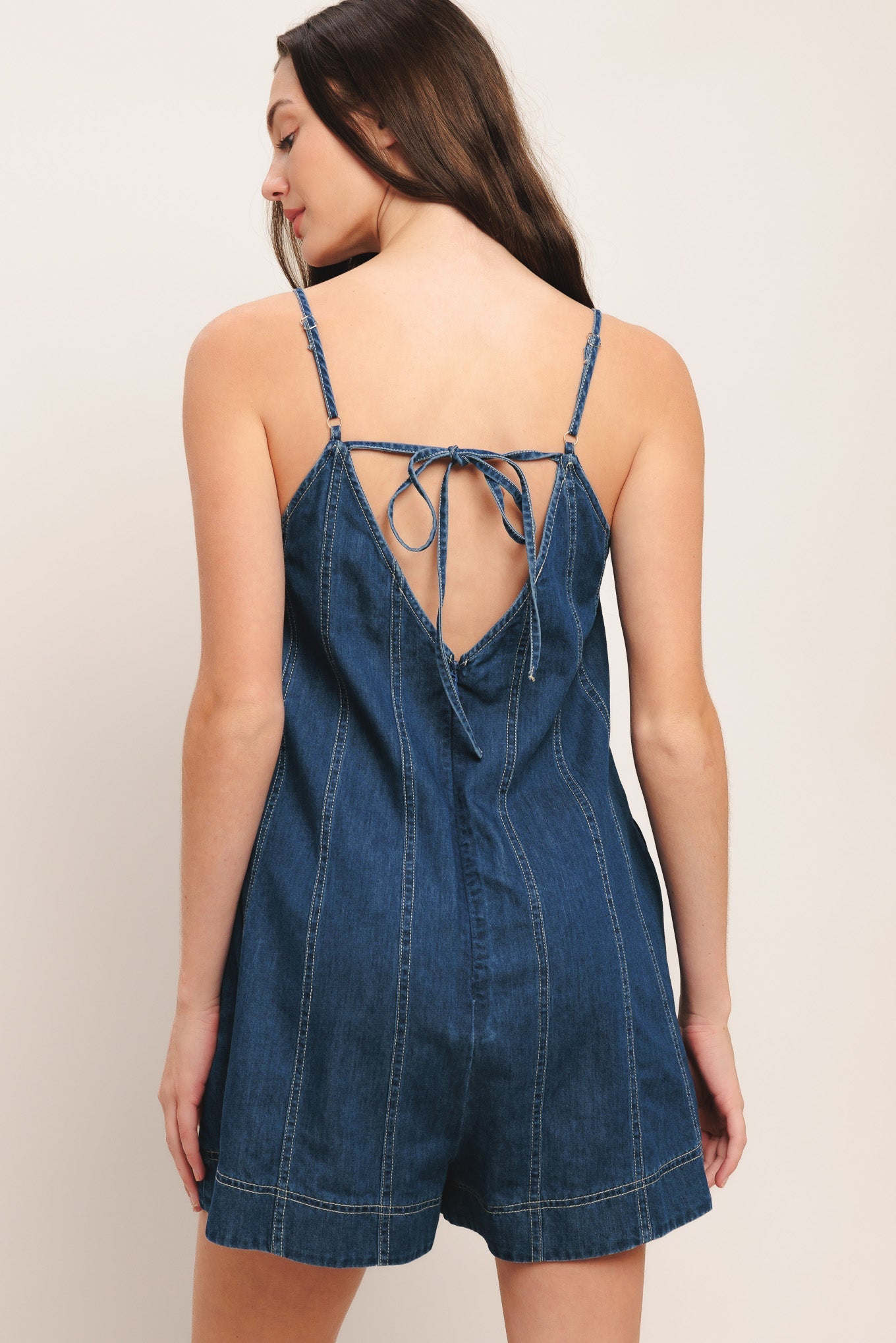 FRONTIER FLIRT LIGHTWEIGHT DENIM ROMPER- FINAL SALE