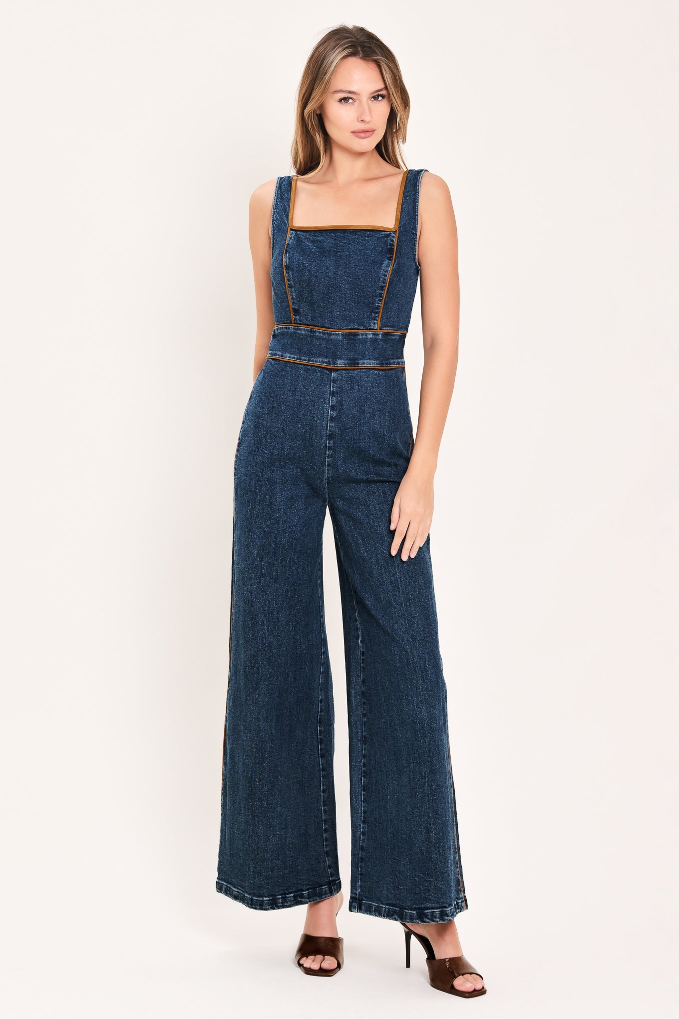 WESTERN STAR DAYDREAM - SQUARE NECK DENIM JUMPSUIT