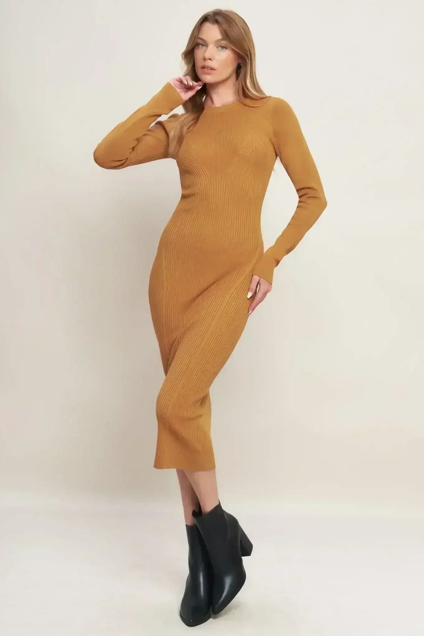 BE WITH YOU SWEATER MIDI DRESS