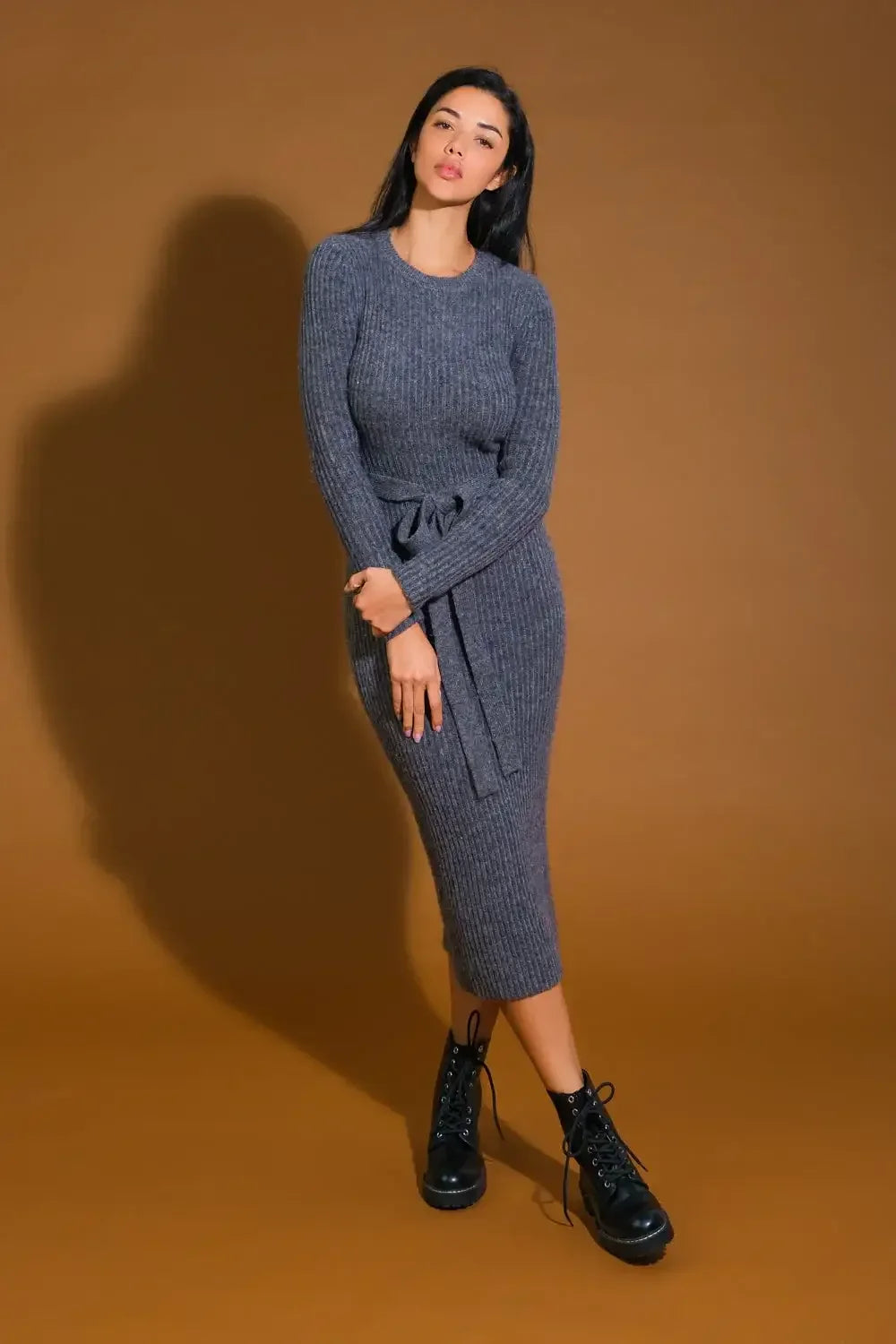 BE GOOD TO ME - LONG SLEEVE SWEATER DRESS