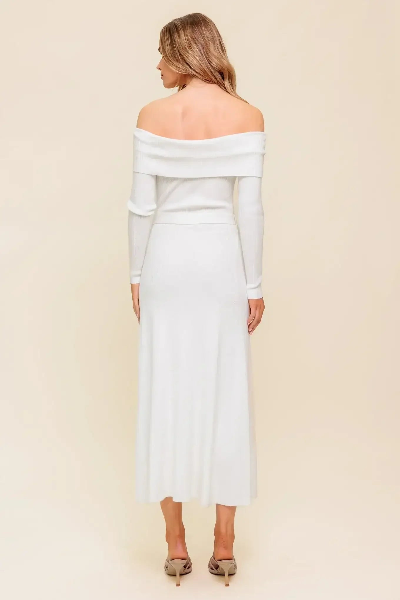 RUSTIC RETREAT - OFF THE SHOULDER SWEATER DRESS