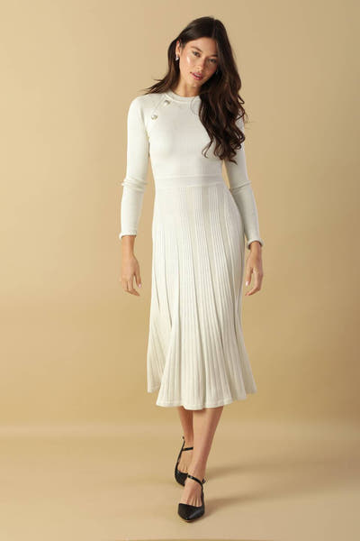 winter rehearsal dinner dresses | White Bridal Dresses YCRF_buttondown Fondant