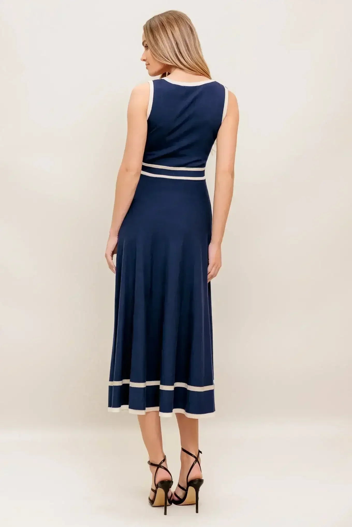DAYDREAMING KNIT MIDI DRESS - NAVY - FINAL SALE