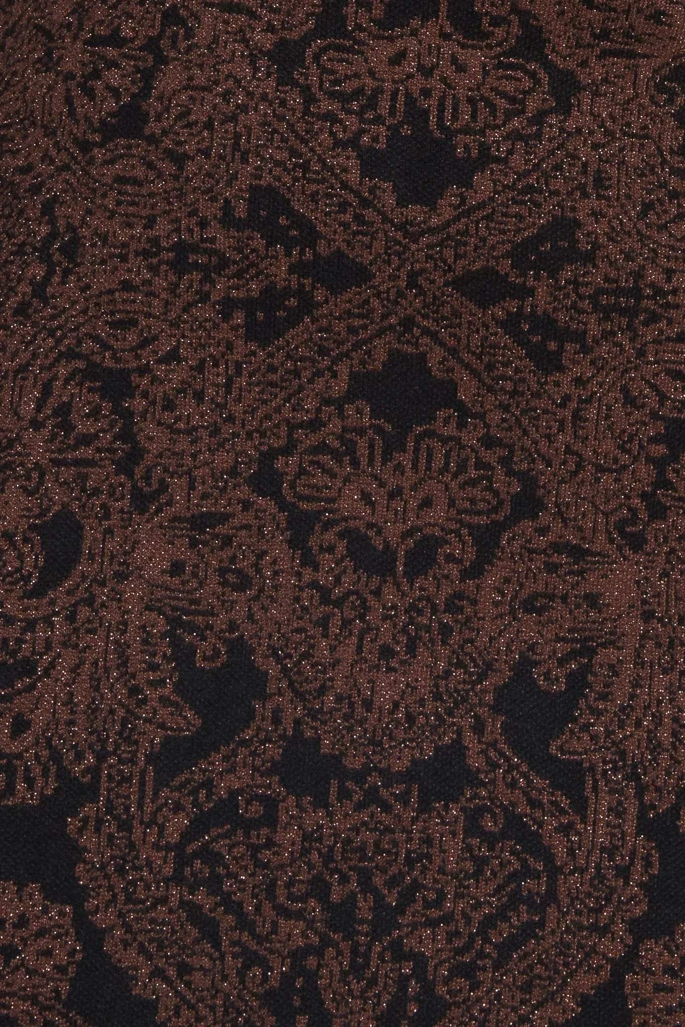 GOTHIC MUSE JACQUARD BLACK SWEATER MIDI DRESS