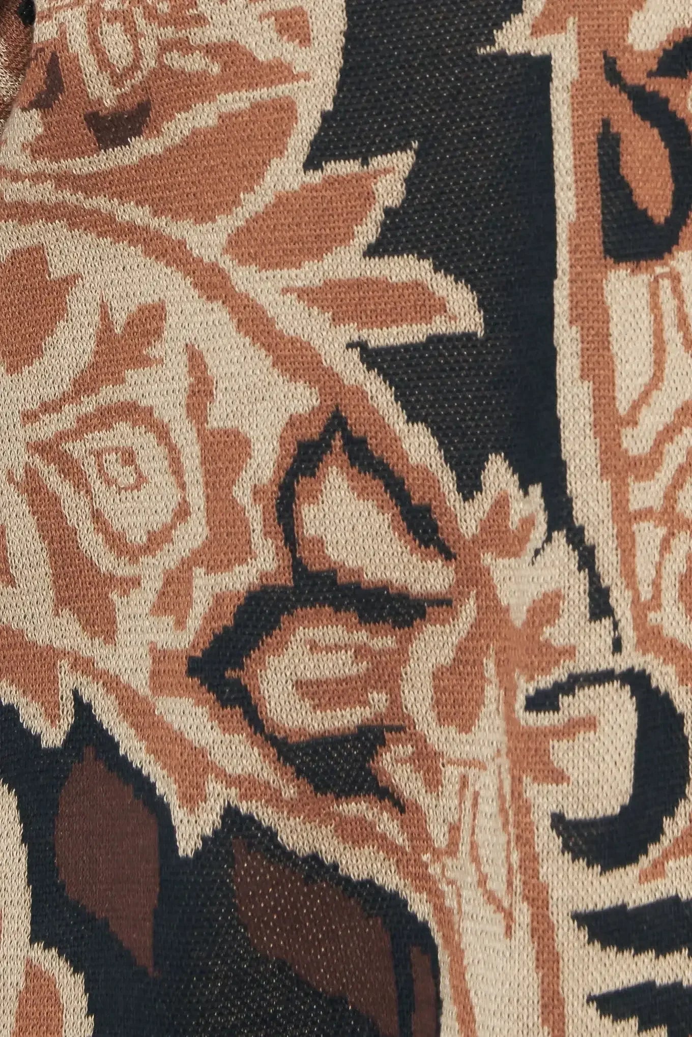 HAVANA SWEATER KNIT BROWN & BLACK MINI DRESS