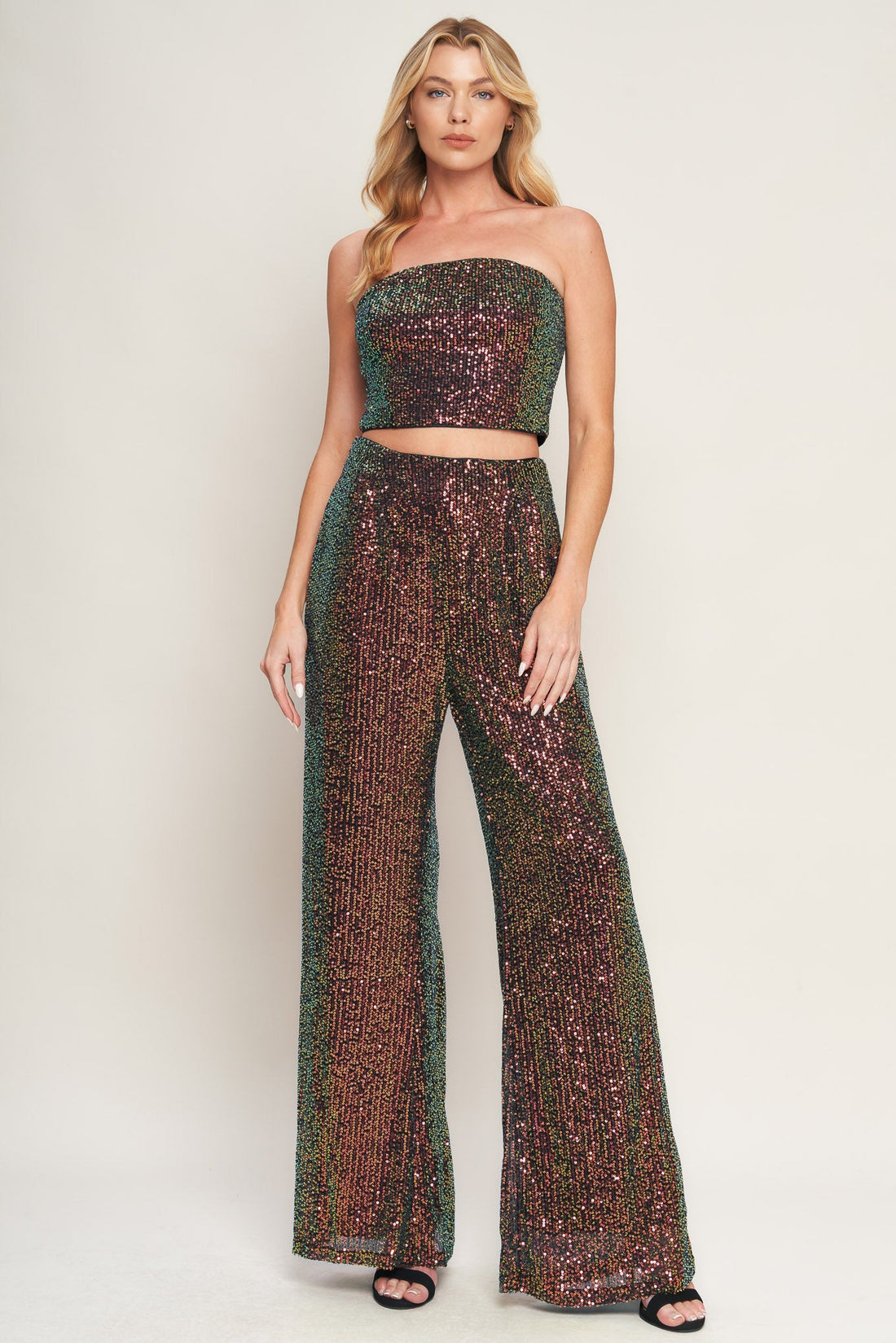 CHARMING COMPOSURE SEQUIN TOP AND BOTTOM SET main image 0