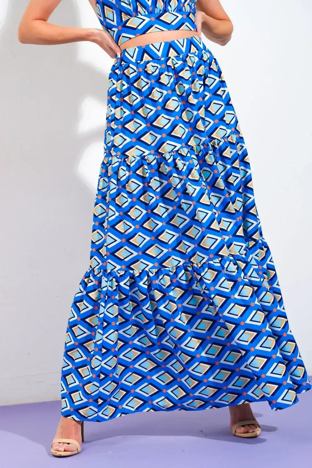 SUMMER JOURNEY - BLUE - TOP & SKIRT SET