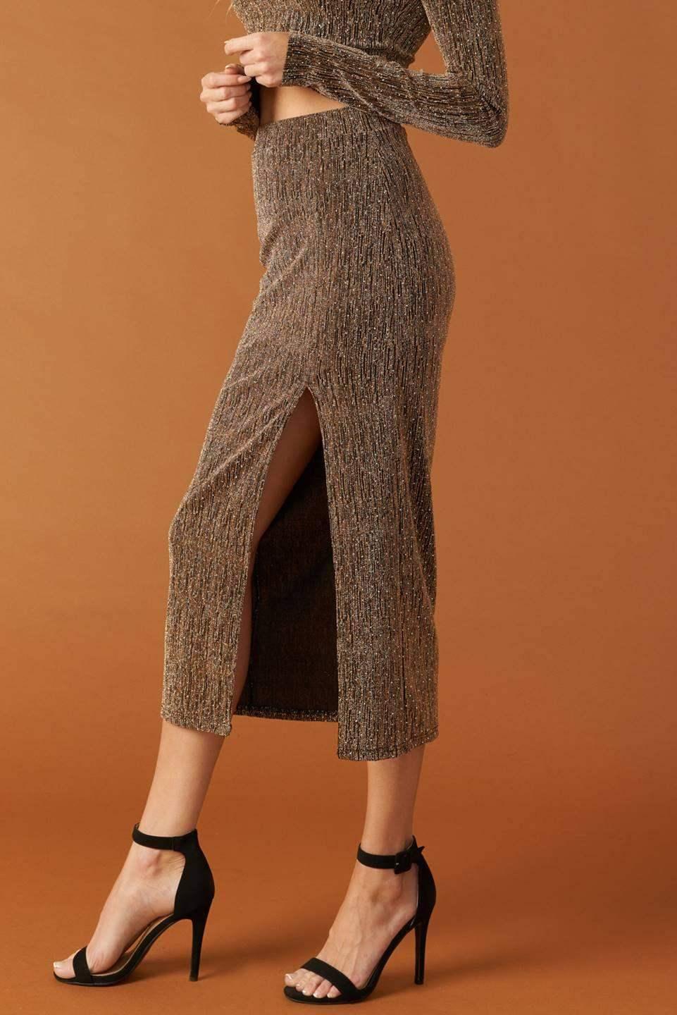 BRUNCH AT NOON FITTED TOP & SKIRT SET