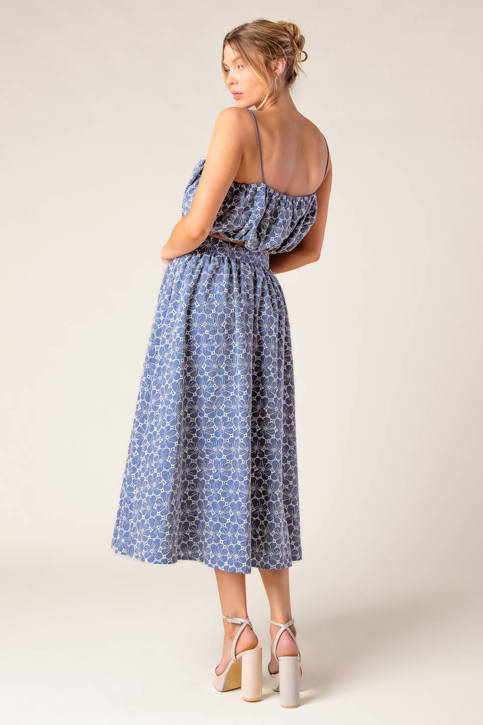 THE BEAUTY OF NOW TOP & SKIRT SET - CHAMBRAY