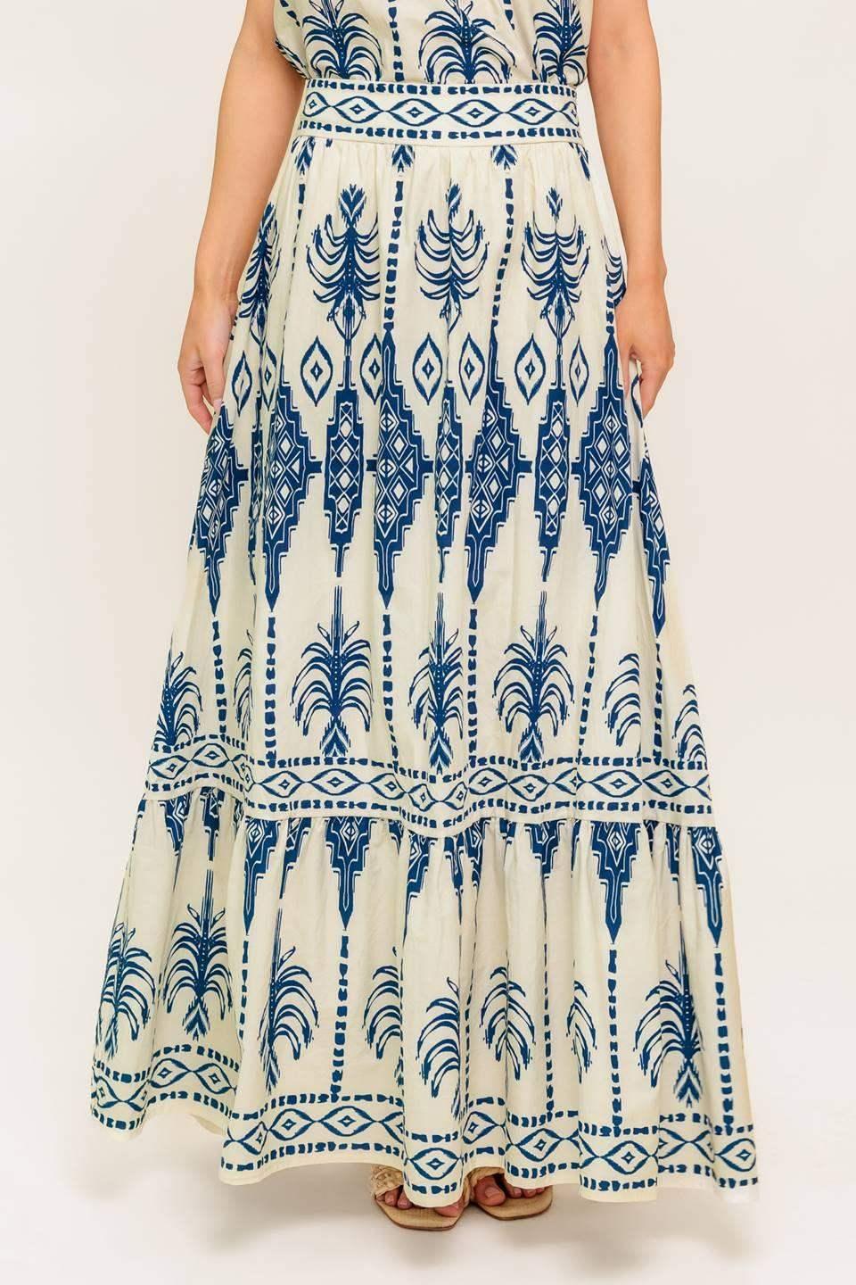 BOHO RHYTHM TOP & SKIRT SET - NAVY