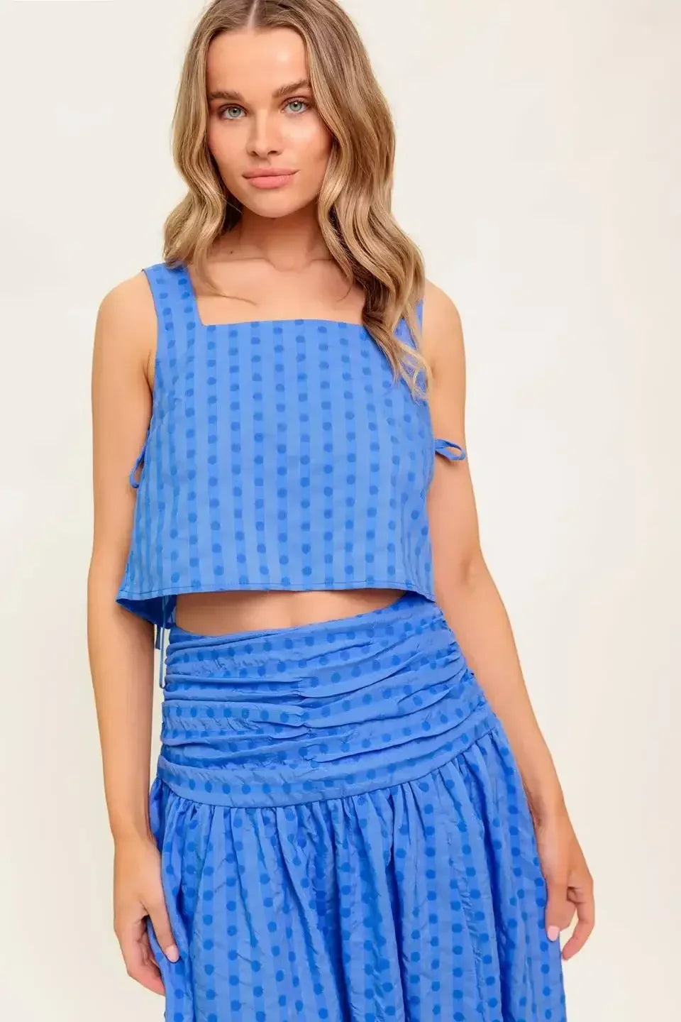 URBAN AFFAIR TOP & SKIRT SET - BLUE