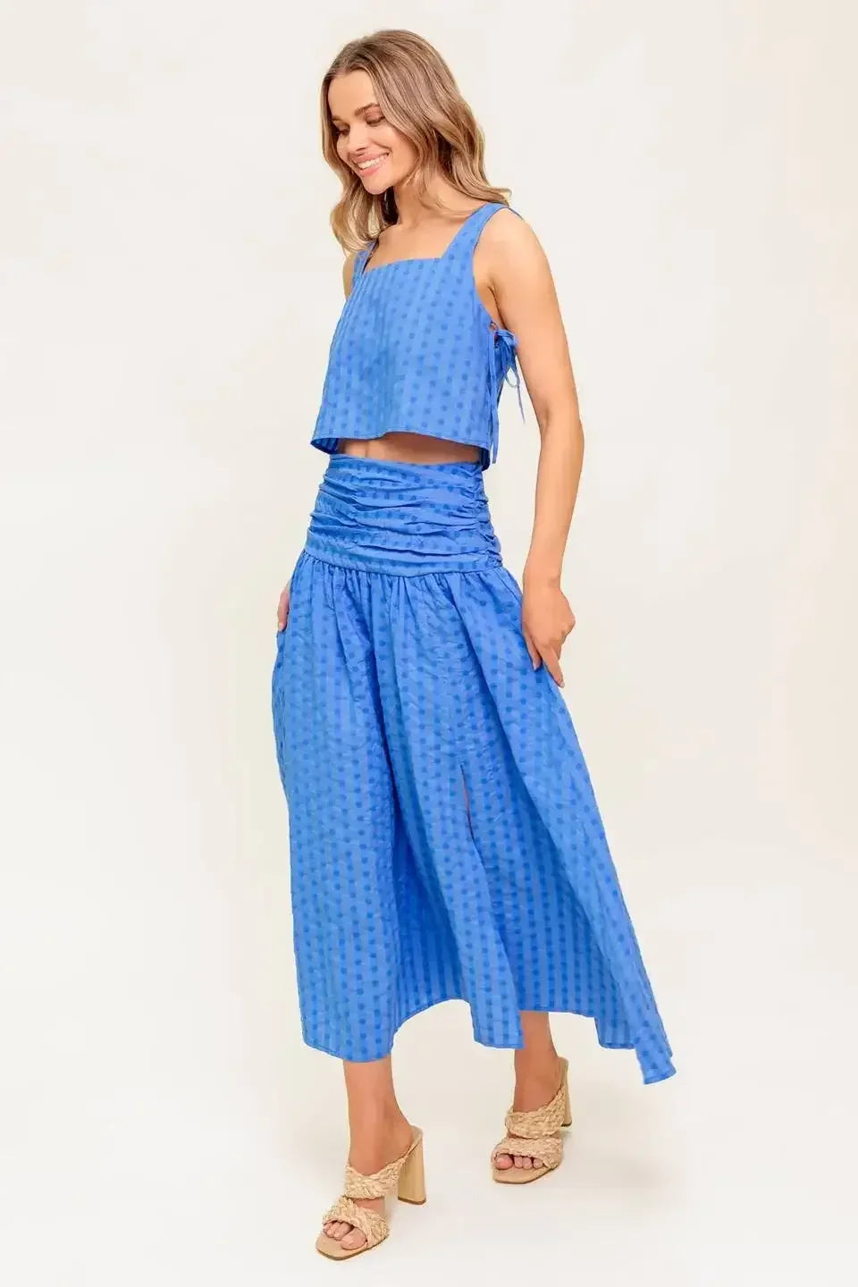URBAN AFFAIR TOP & SKIRT SET - BLUE