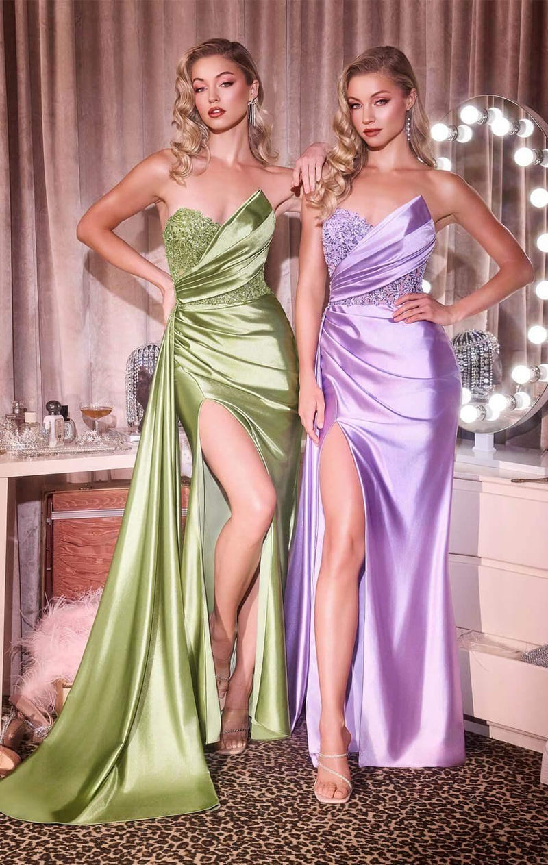 CHARLIZE GOWN - DRAPED SATIN EVENING DRESS