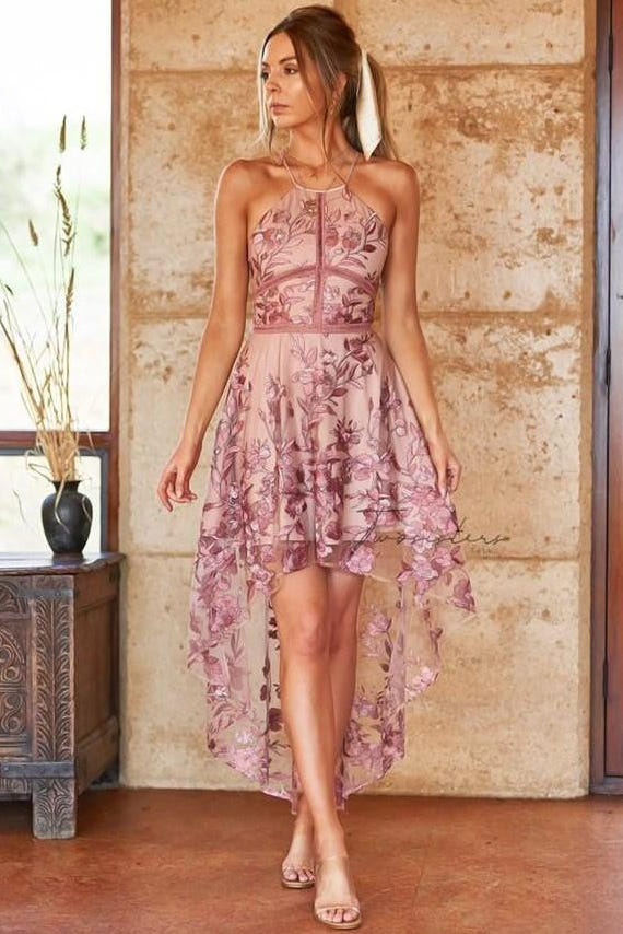 pink and black dress A-line Strapless Top Floral Appliques Long Prom Pink / US 6 Back zipper. Pink Dresses | Satin, Formal