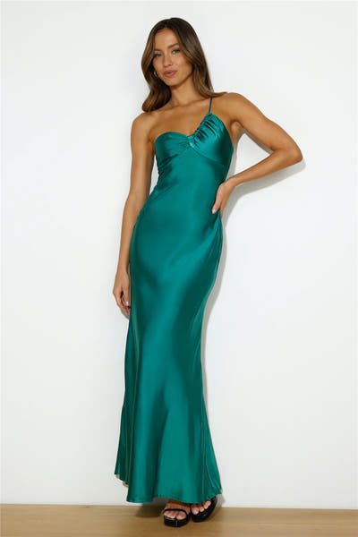 Jessica Satin Maxi Dress - Forest Green - FINAL SALE