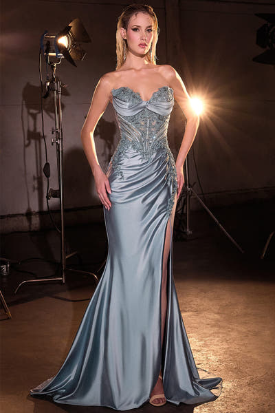 PETRA GOWN - STRUCTURED BODICE WITH PLEATED DETAIL