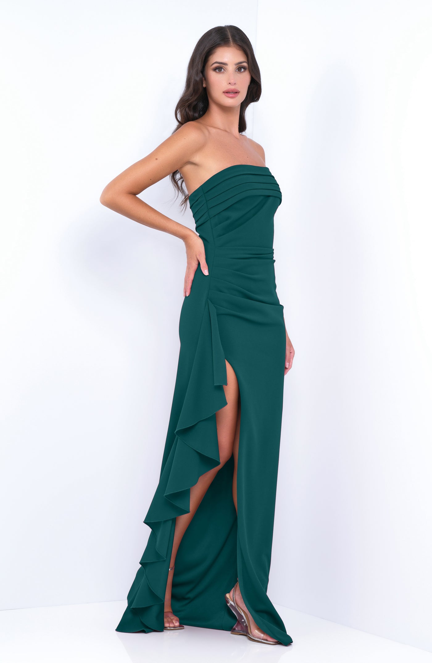 Shop Elegant Marie Strapless Maxi Dress in Emerald - Lady Black Tie Small Shop Elegant Marie Strapless Maxi Dress in Emerald - Lady Black Tie Small