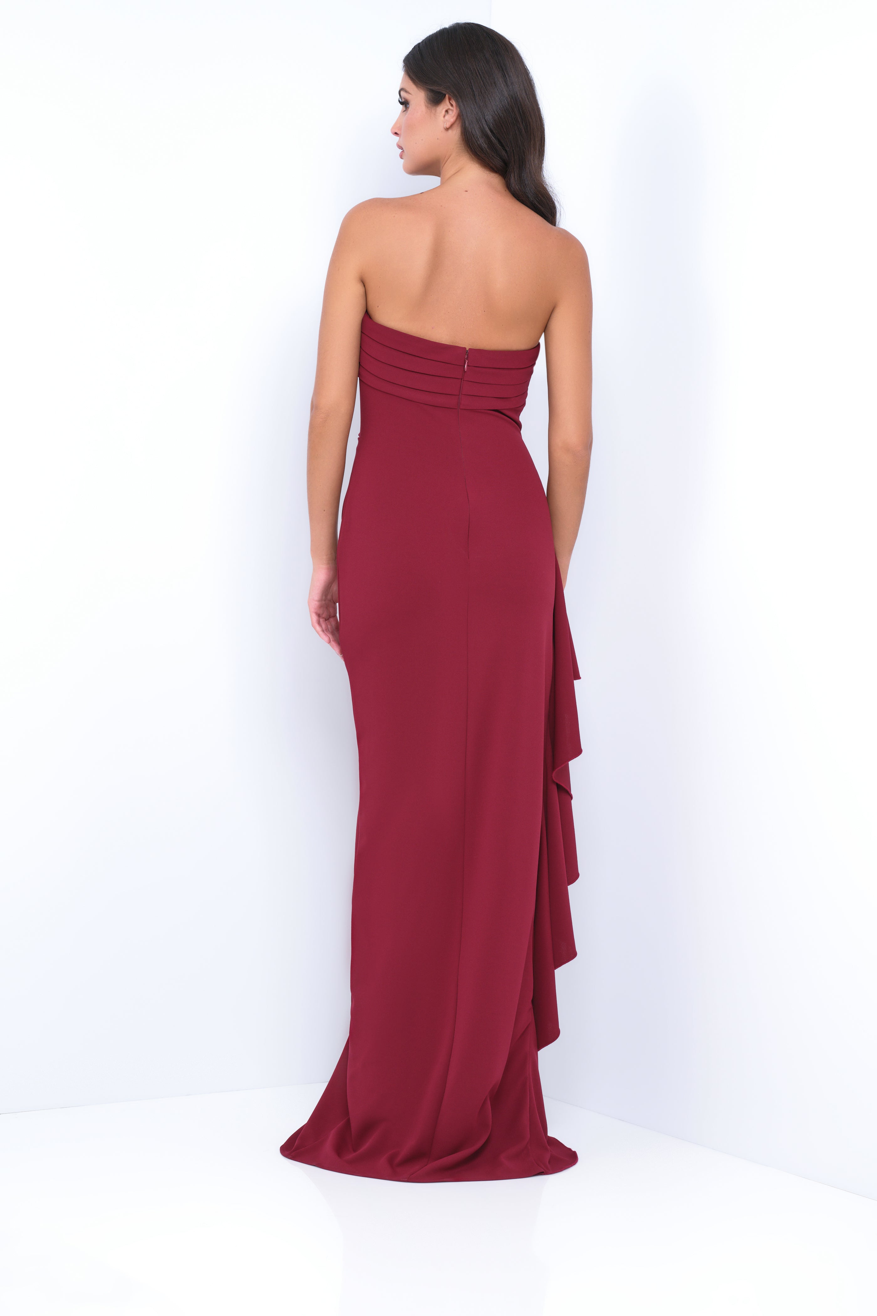 Velvi - Marie Strapless Maxi Dress - Burgundy - Size Large Velvi - Marie Strapless Maxi Dress - Burgundy - Size Large