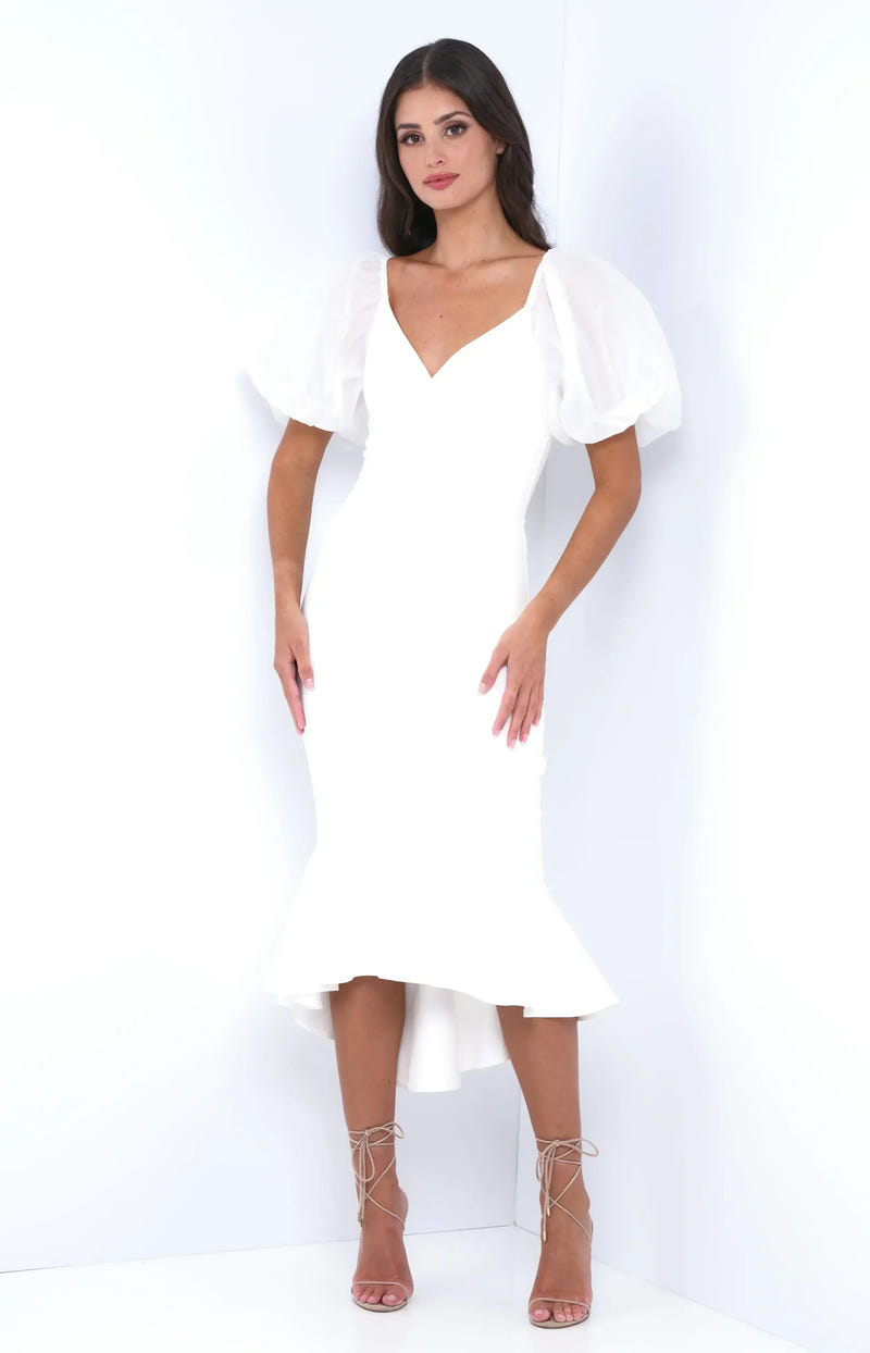 Diana Midi Dress - White