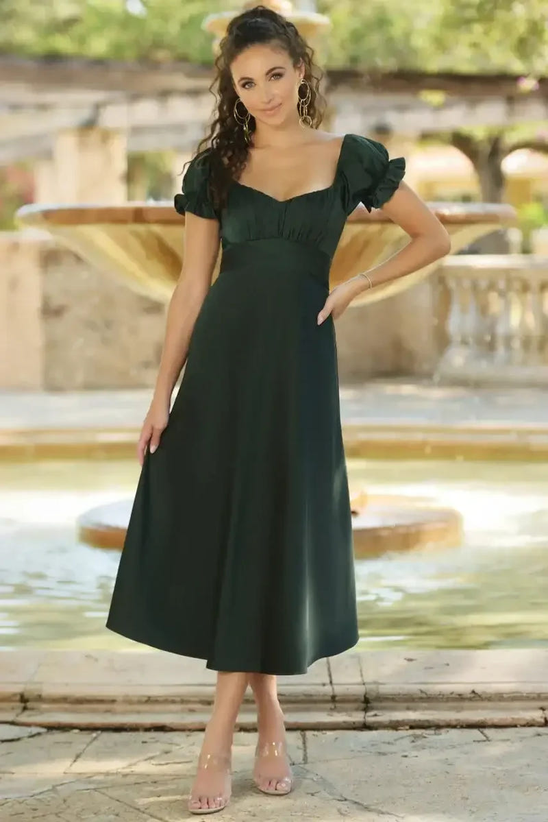 Maldives Midi Dress - Hunter Green