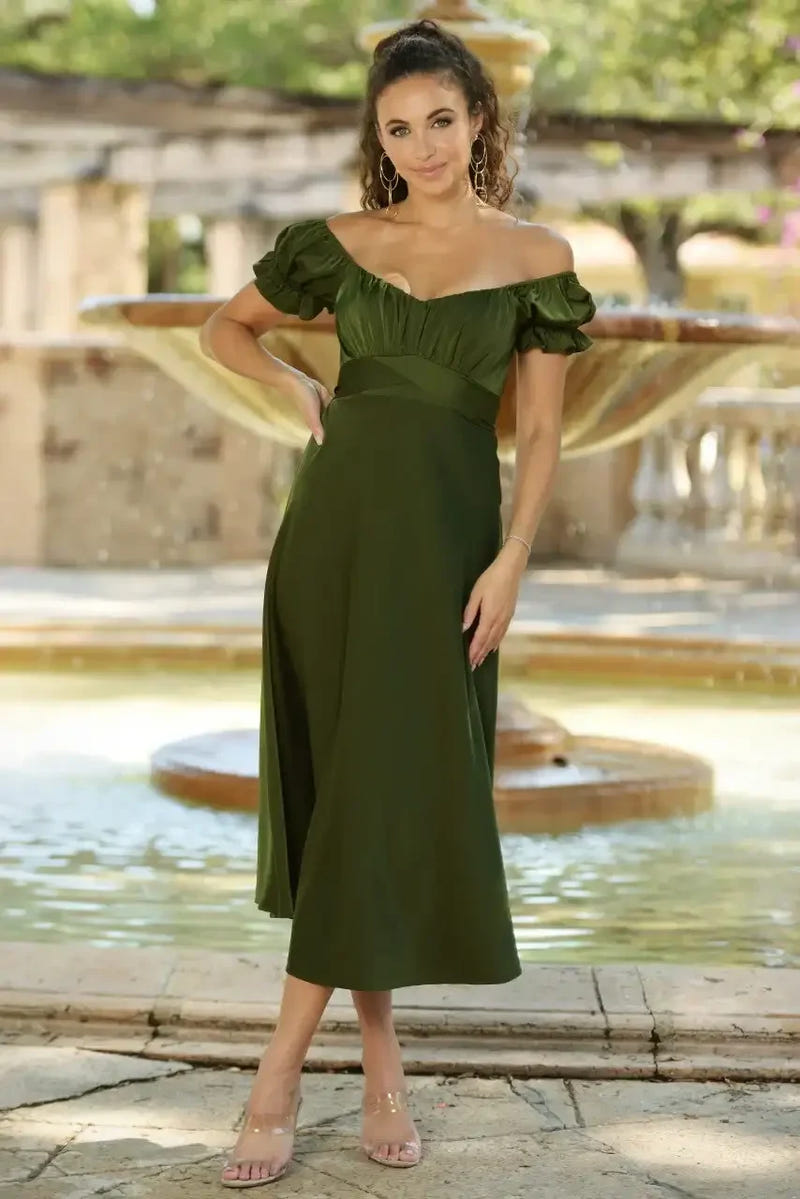 Maldives Midi Dress - Olive