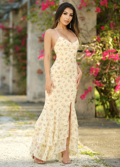Greta Maxi Dress - Yellow Floral - FINAL SALE