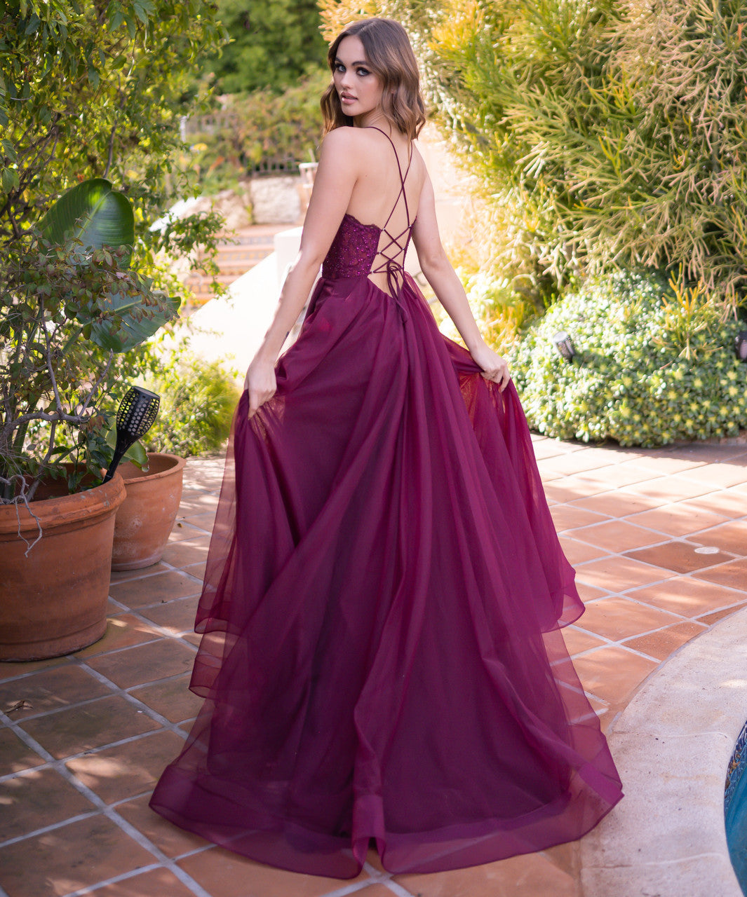 Velvi - Dani Gown - Mulberry - Lace & Tulle A-line Dress Velvi - Dani Gown - Mulberry - Lace & Tulle A-line Dress