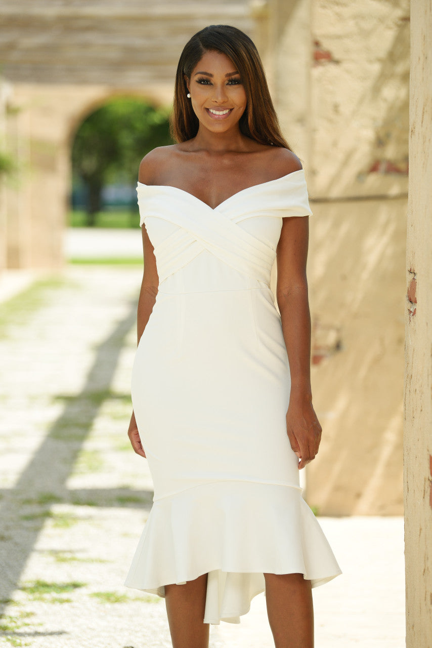 Lady Black Tie - Brienne Dress - White - Size 8 Lady Black Tie - Brienne Dress - White - Size 8