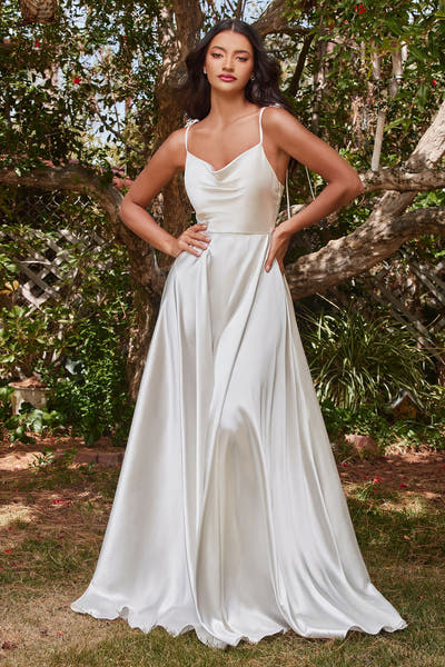 Lottie Gown - Off White - SATIN A-LINE DRESS