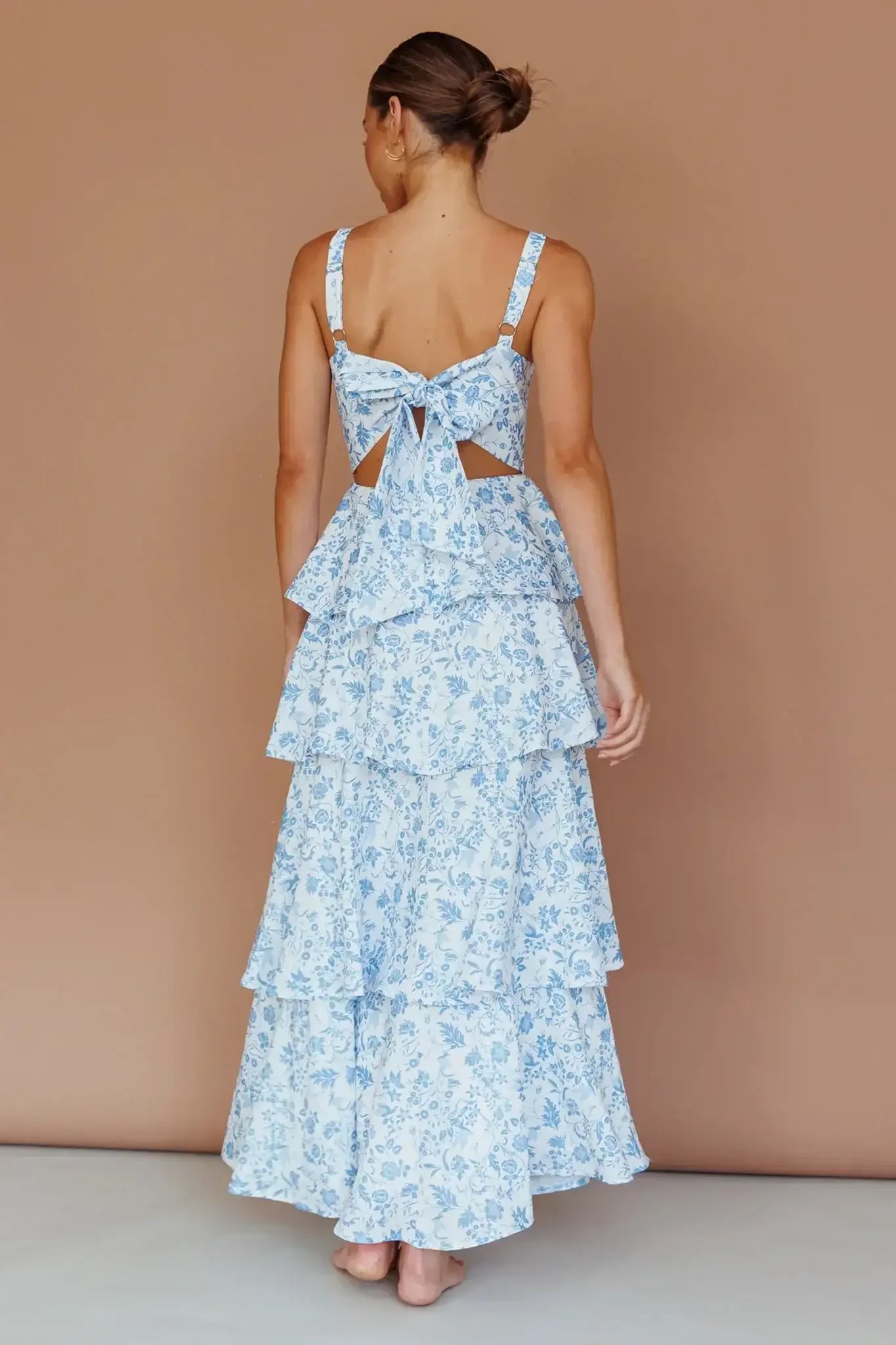 Shop Elegant Molly Maxi Dress in Blue Floral Lady Black Tie Online Store