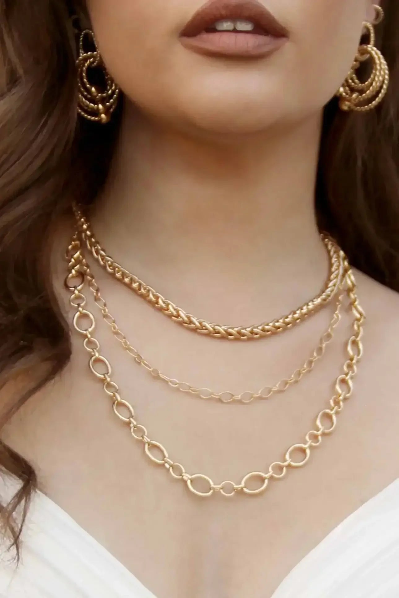 Large Links Double Chain Necklace