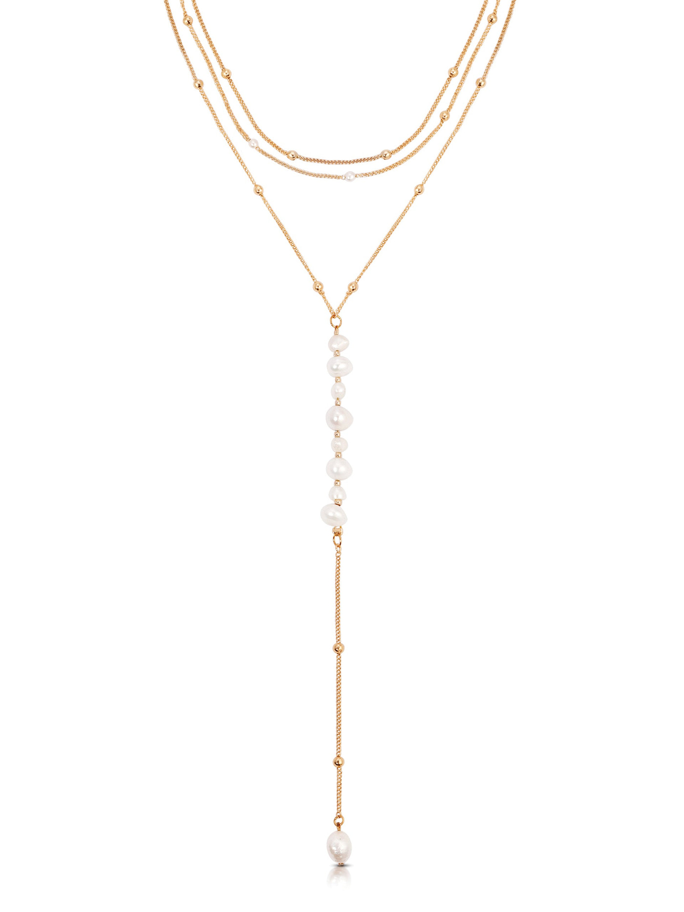 Coastal Pearl Lariat Necklace