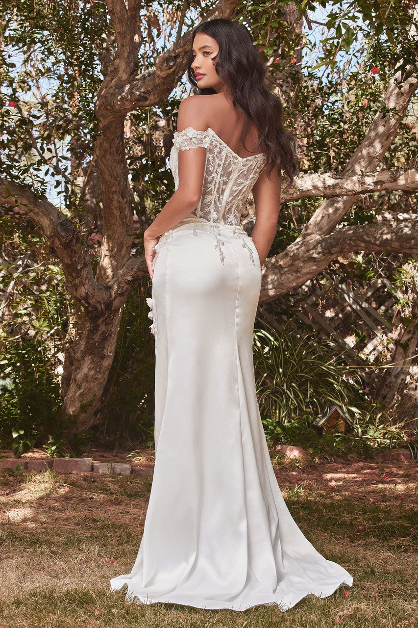 Lady Black Tie - Rosaline Gown - Off White - Floral Off-The-Shoulder Dress - Size Small Lady Black Tie - Rosaline Gown - Off White - Floral Off-The-Shoulder Dress - Size Small