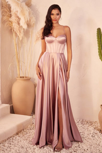 Selma Gown - Mauve Satin Bustier Dress | Lady Black Tie