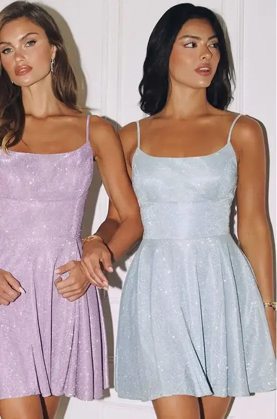 EILEEN MINI DRESS - GLITTER DRAPE A-LINE MINI DRESS