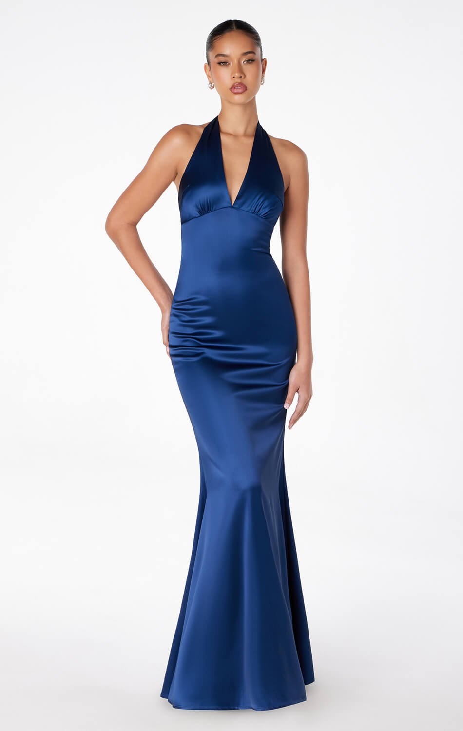 MAREN SATIN HALTER MAXI Dress | Tie-Neck Wedding Guest Dress | Lady Black Tie Mauve / L MAREN SATIN HALTER MAXI Dress | Tie-Neck Wedding Guest Dress | Lady Black Tie Mauve / L