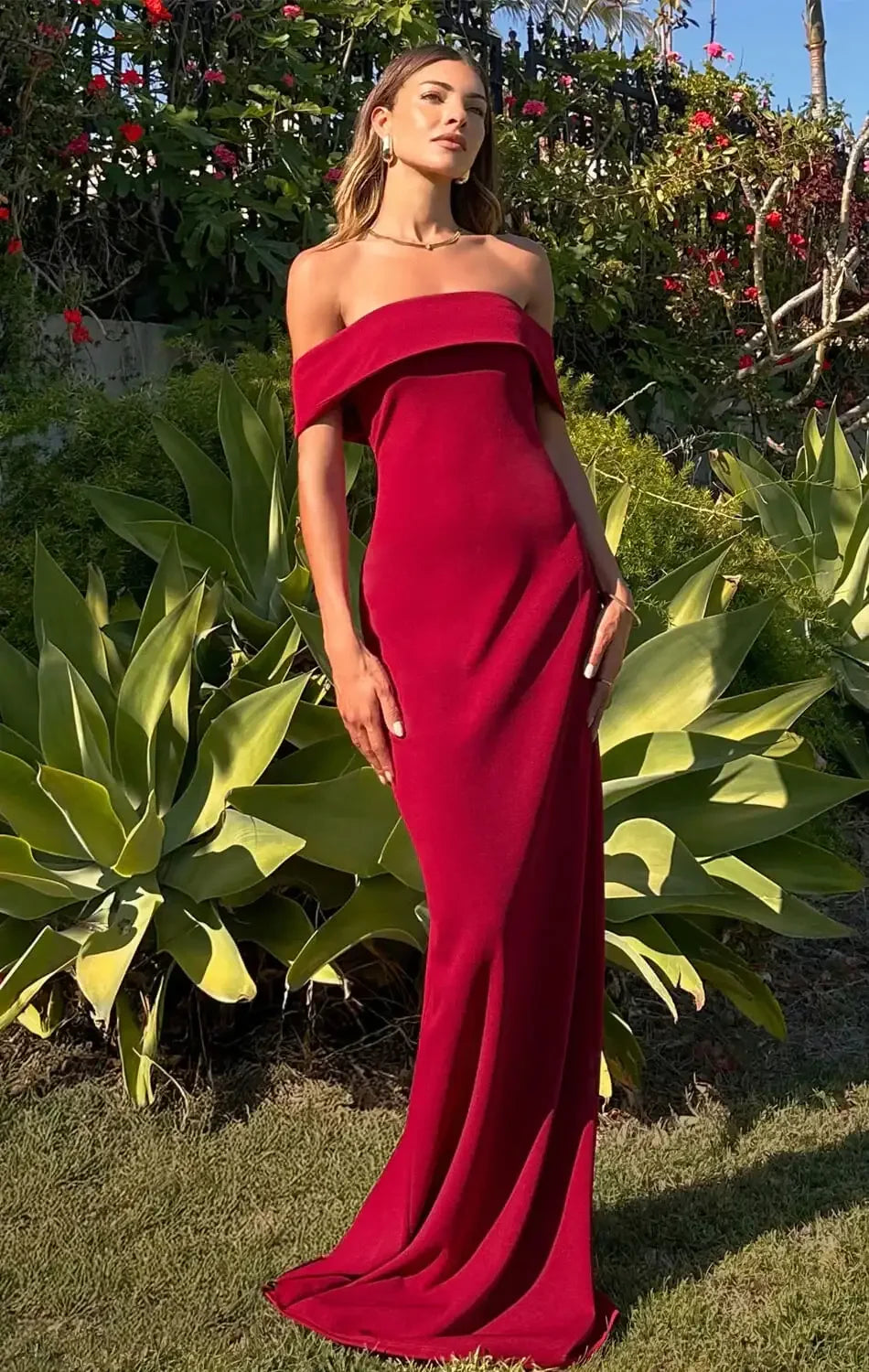 INEZ OFF THE SHOULDER MAXI DRESS