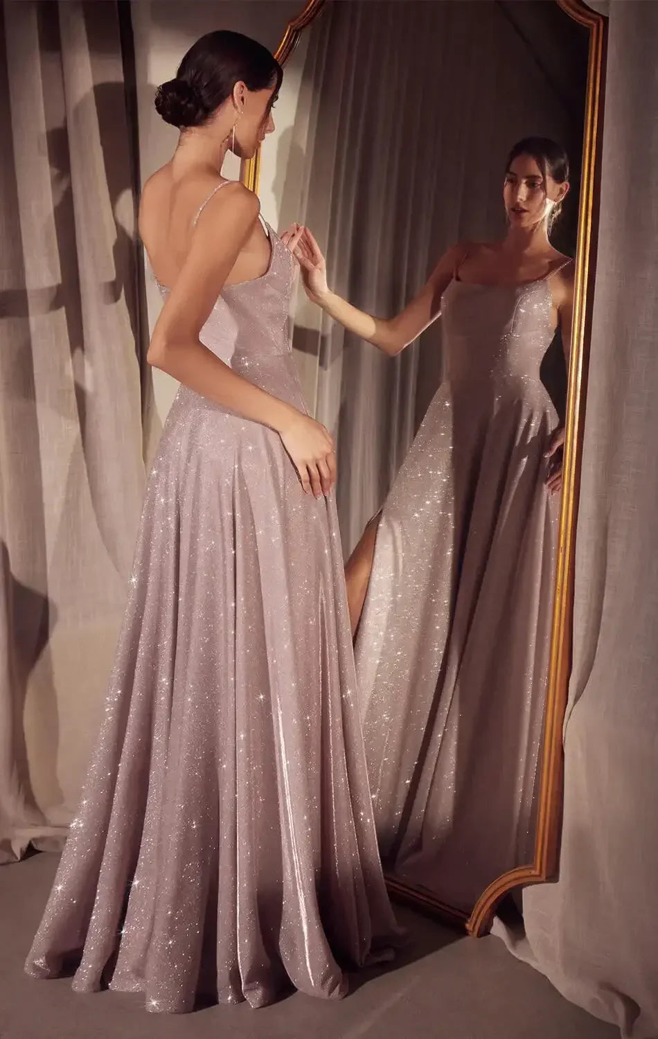 Eileen Gown - Elegant Glittery Drape Formal Dress