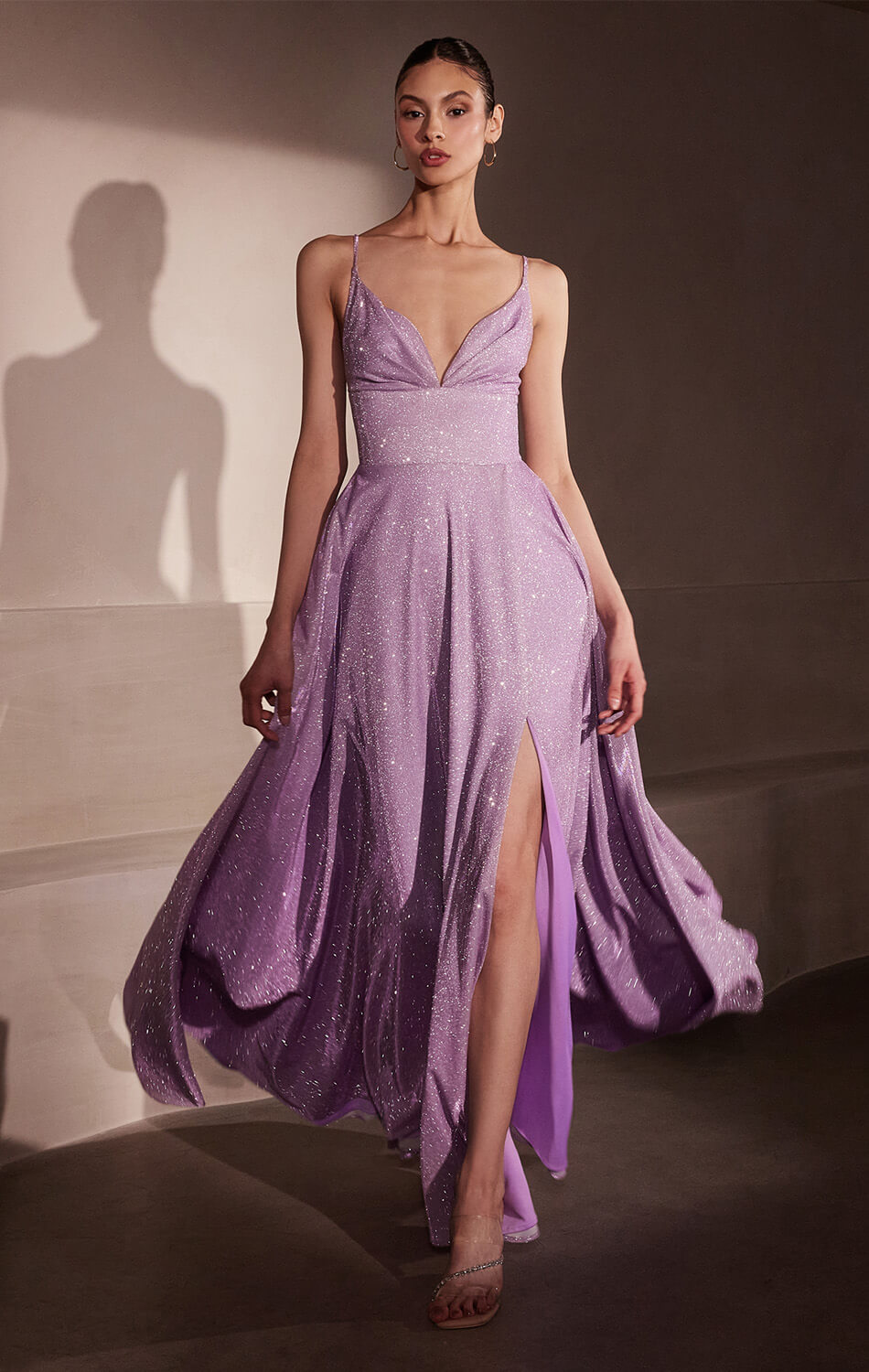 Gwendolyn Gown – Shimmer Lace-Up Back A-Line Evening Dress